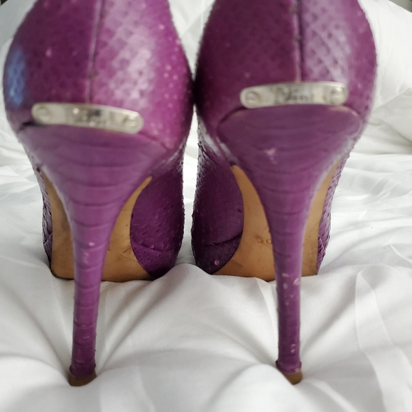 Christian Dior | Purple | Snakeskin Peep H… - Picture 7 of 12